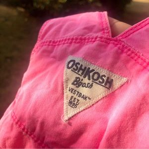 ❌sold❌OshKosh B'Gosh Vestbak Bright PINK Short Overalls Months Flawed
